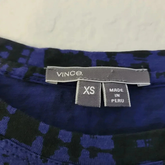 Vince Women's T-Shirt Top Size XS Multicolor Cotton Long Sleeves Round Neck - Picture 2 of 7